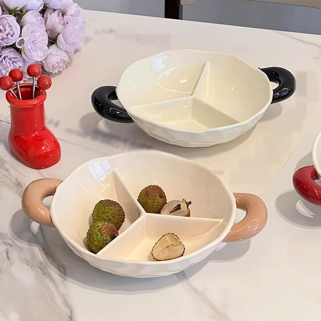 Miski na owoce domowy stolik kawowy talerz na owoce salon ceramiczna podzielona miska na owoce stół jadalny cukierki przekąska talerz kosz na owoce i warzywa (A)