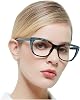OCCI CHIARI Black Reading Glasses Women 6.0 Stylish Readers 1.0 1.25 1.5 1.75 2.0 2.25 2.5 2.75 3.0 3.5 4.0 5.0 6.0 Black blue, 6.0