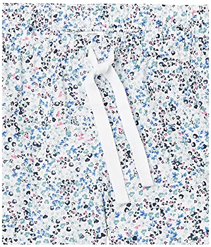 Amazon Essentials Women's Poplin Short And Sleep Tee Set, Blue, Floral, Large #TOP3
