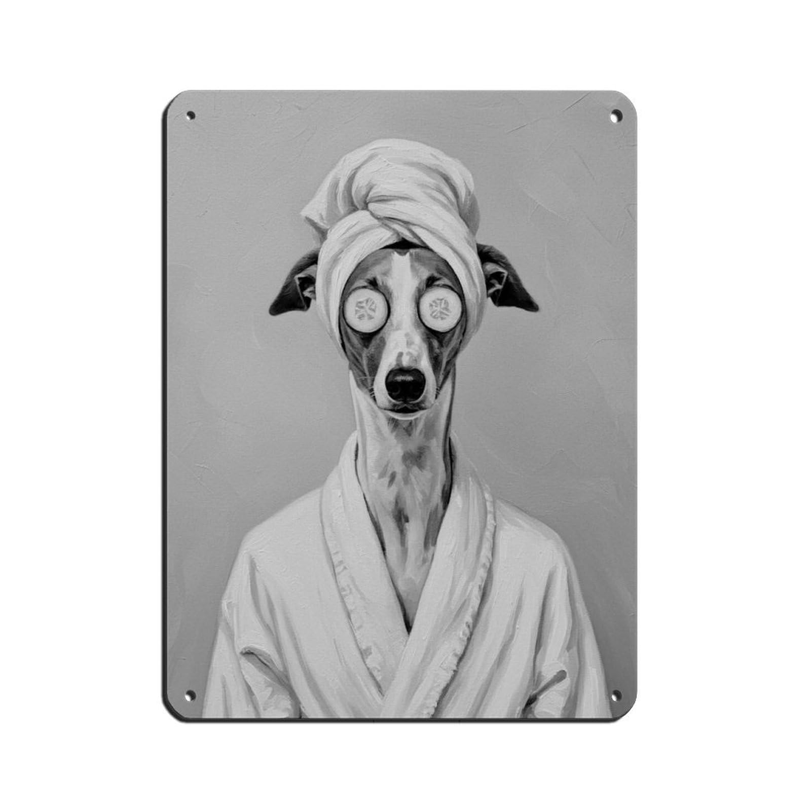 Bathroom Spa Whippet Décor Art Tin Sign Vintage Metal Pub Club Cafe Bar Home Wall Art Decoration Poster Retro 12x16inch(30x40cm)