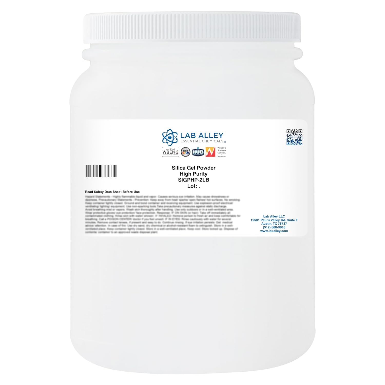 Lab Alley Silica Gel Powder, High Purity, Ideal for Chromatography, HPLC Packing, Catalyst Supports, and Resin Filler Applications (2 Pounds)