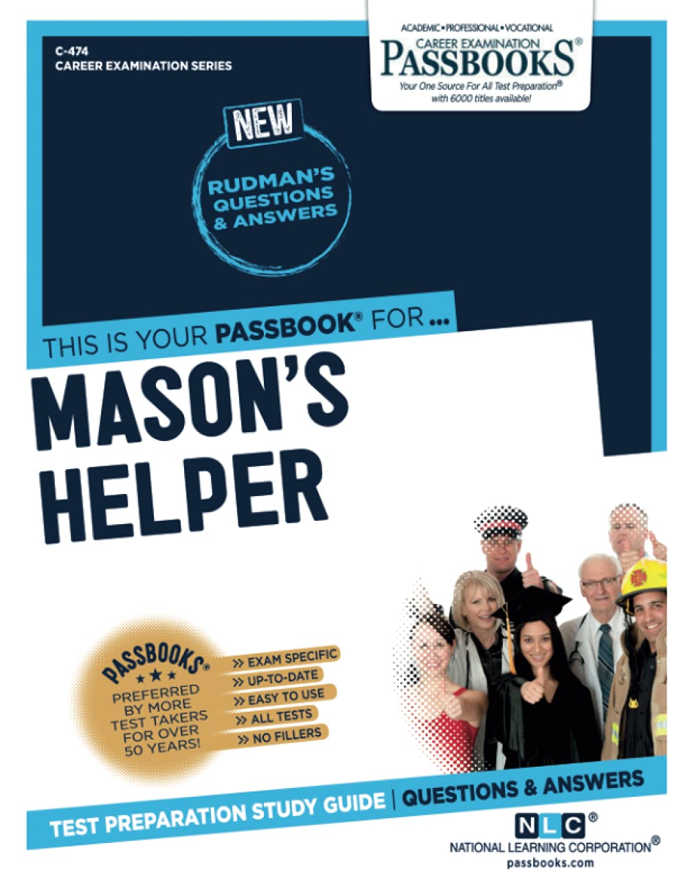 Mason’s Helper (C-474): Passbooks Study Guide (474) (Career Examination Series)