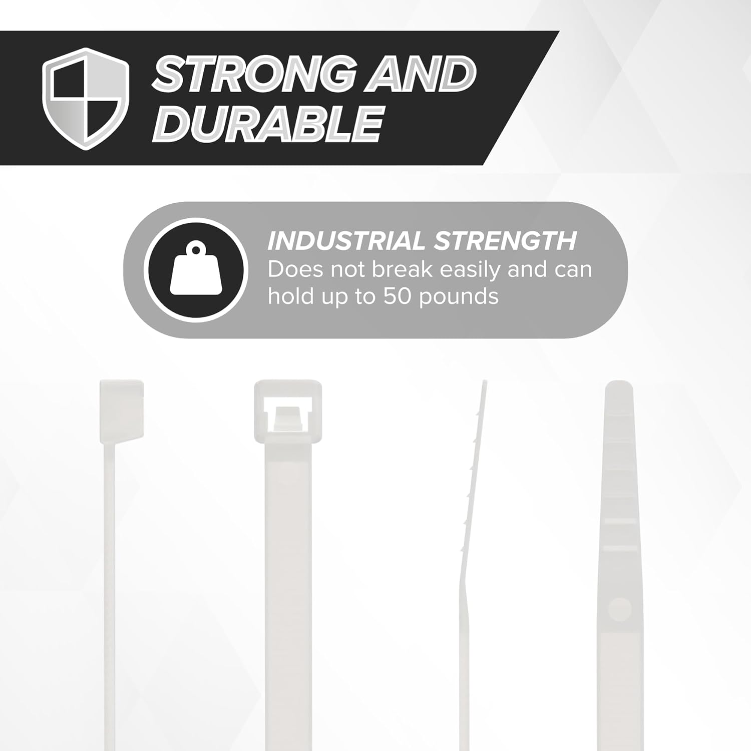 THE CIMPLE CO 21-Inch Zip Ties - Indoor/Outdoor Cable Ties for Cord and Wire Management, No Tools Needed - Strong Nylon Cable Holders 21 IN, 100 Pack, White