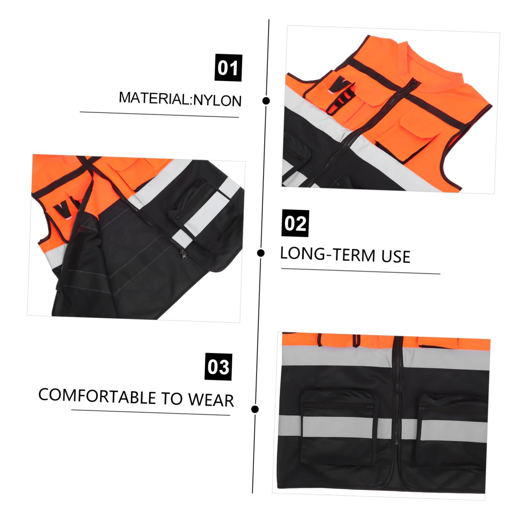9 Pièces Gilet Réfléchissant pour Cyclisme Course Nocturne Haute Visibilité Gilet de Protection pour Hommes pour Travail Extérieur les Activités de Construction