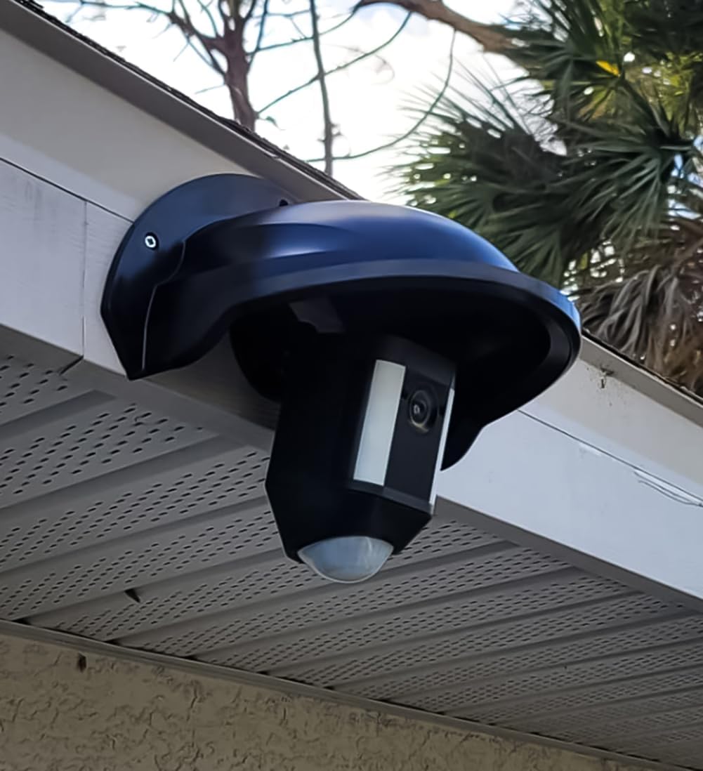 Protector universal para cámara de seguridad solar y lluvia, longitud de 11.4 pulgadas, ancho 8 pulgadas, altura 6.2 pulgadas, techo protector resistente a la intemperie para cámaras de