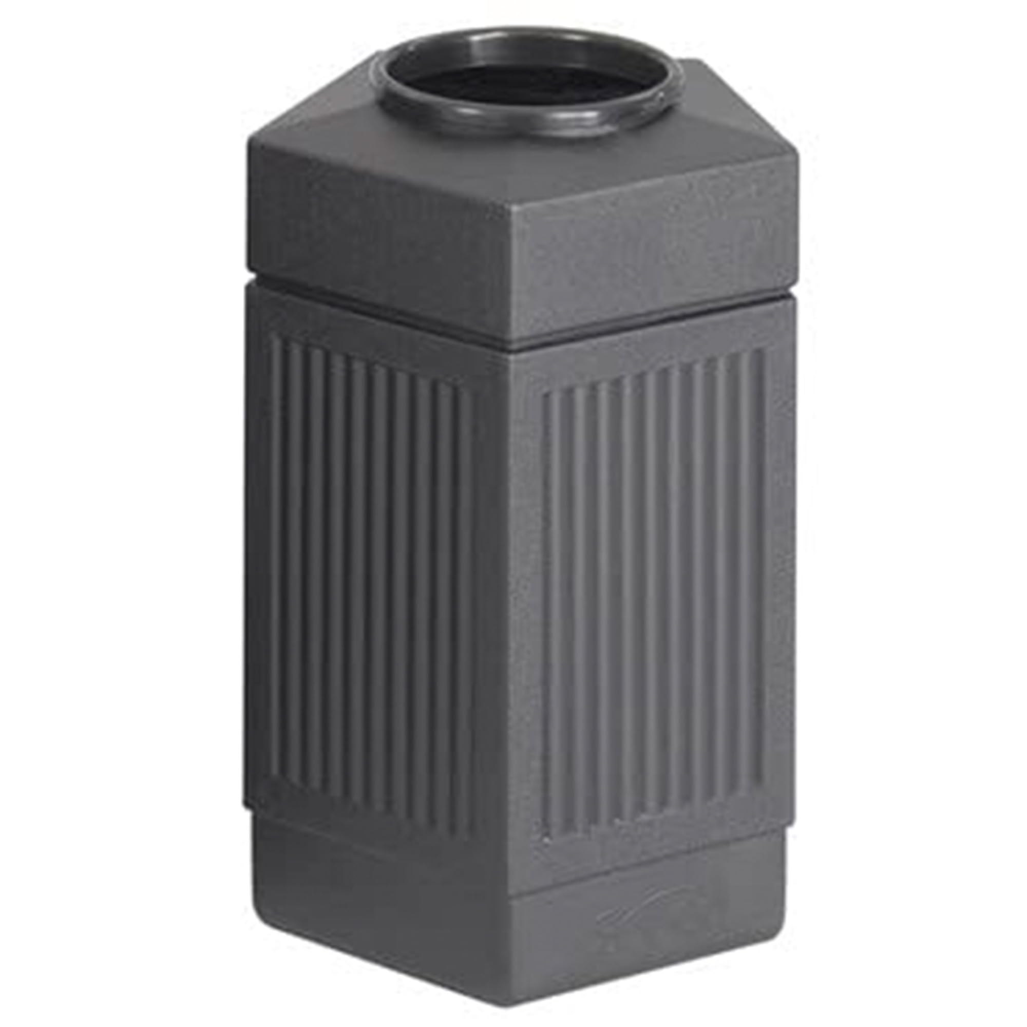 Safco Canmeleon 30 Gallon Pentagon Trash Can, Indoor Outdoor, Black