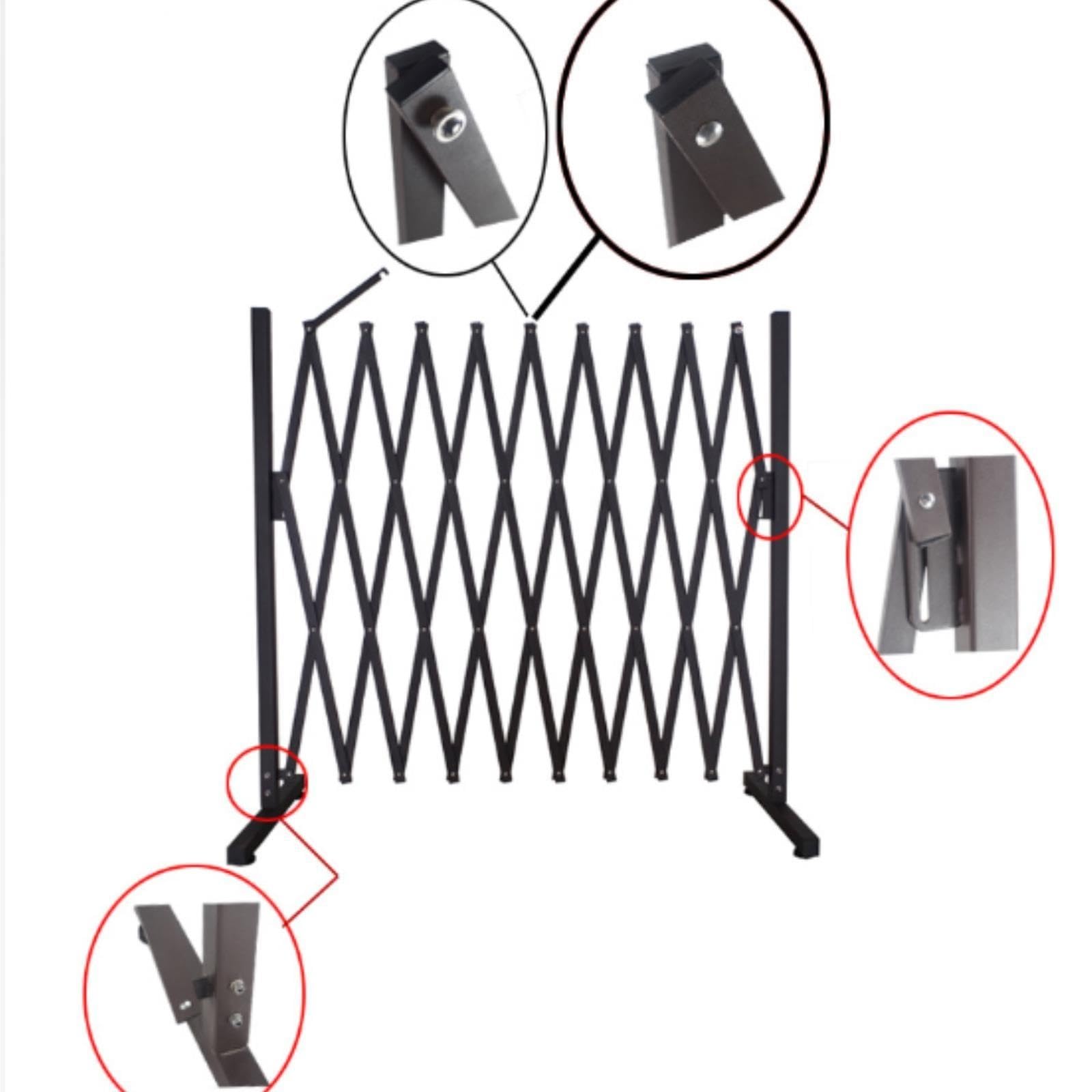 Barricada Metálica Industrial Extensible Universal con Ruedas