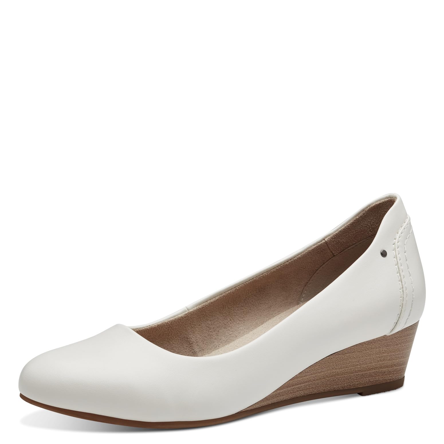 Jana Women’s Pumps with Wedge Heel Vegan, White, 6,5 UK