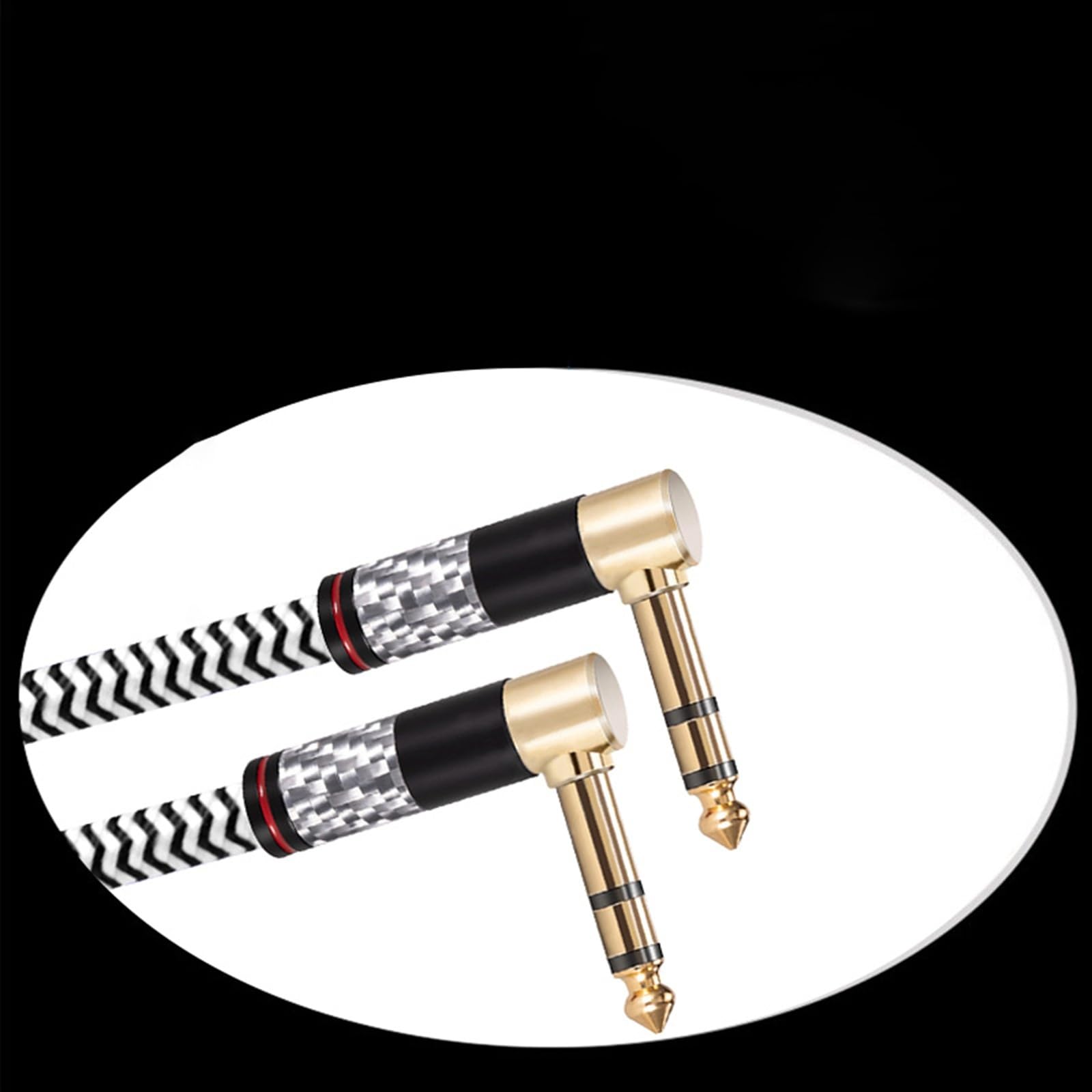 Cable de interconexión de audio Cable de audio for guitarra chapado en oro ángulo recto a 6,5 mm(300cm)