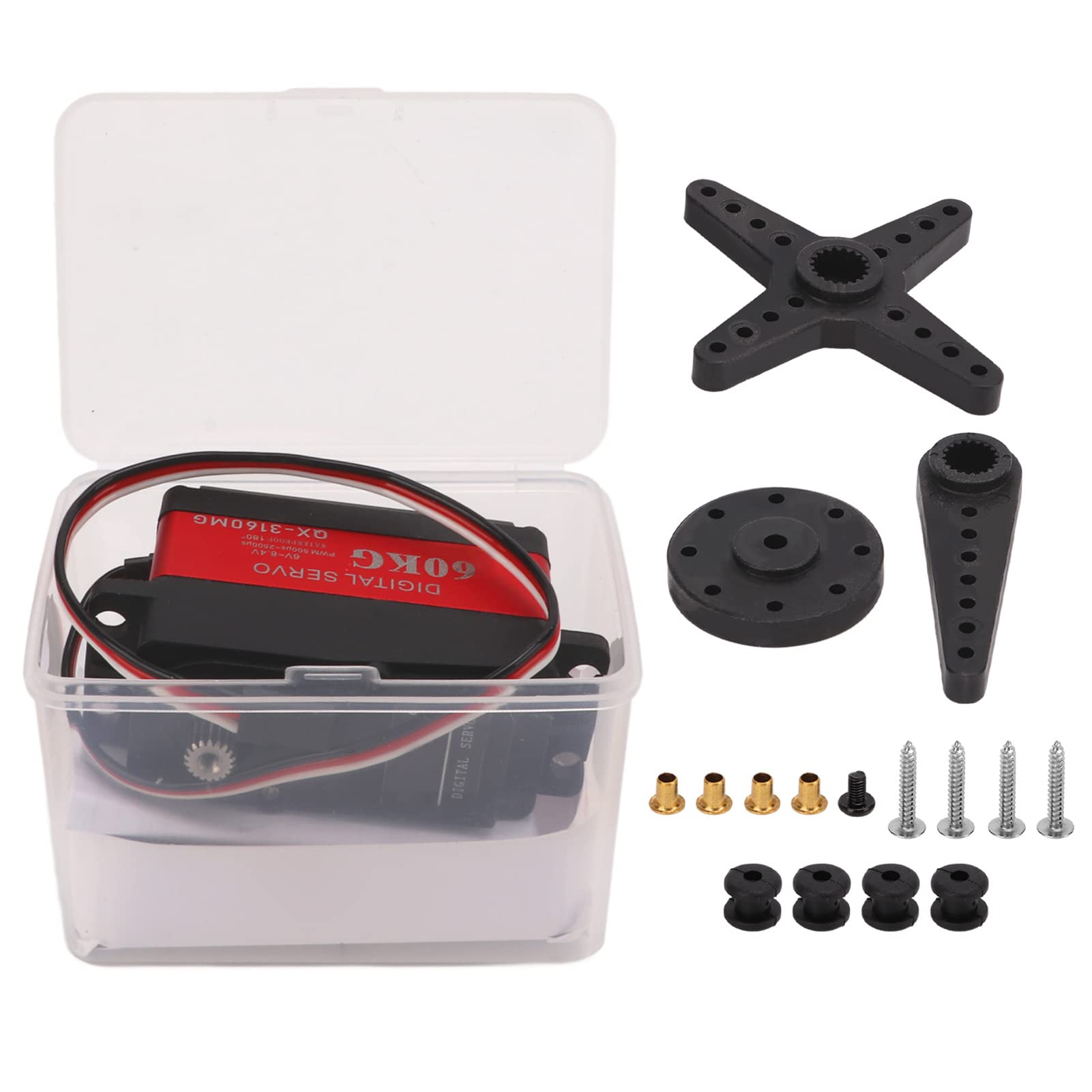 Servo digitale ad alta coppia da 60 kg, servo RC impermeabile ad alta tensione da 8,4 V, ingranaggio completamente in metallo, per auto telecomandate, barche, aeroplani, co