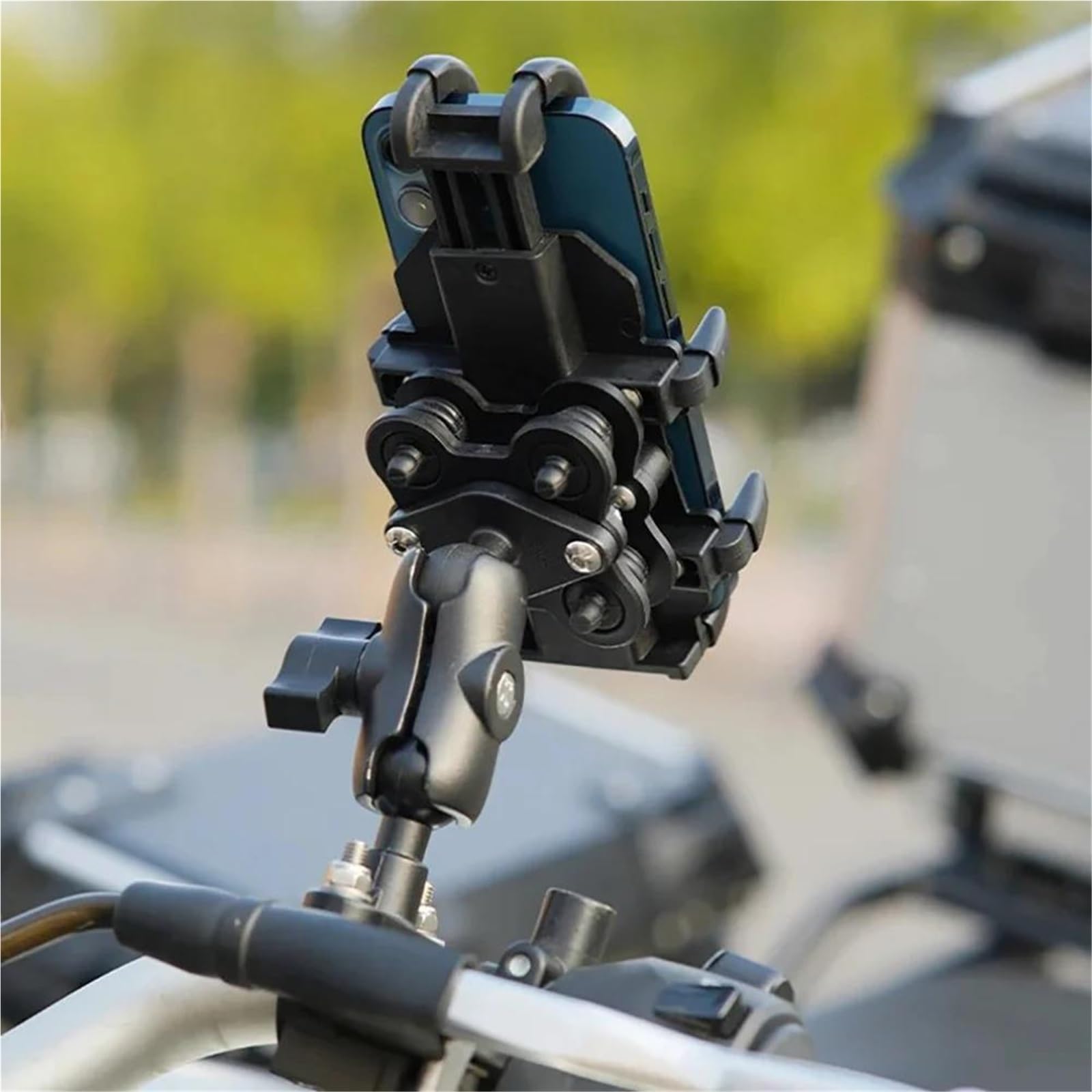 Support Téléphone Support De Téléphone pour Guidon De Moto, GPS, Vélo Électrique, Alliage D'aluminium, Amortisseur De Chocs(White a)