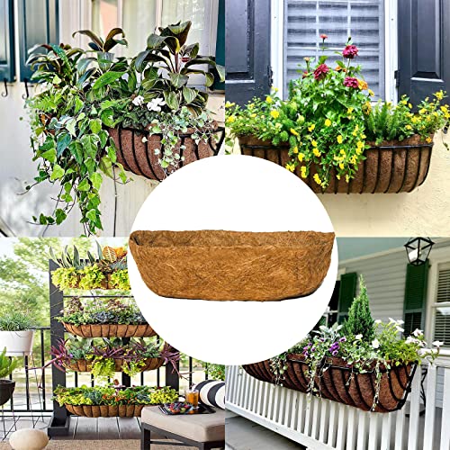Holly Lifepro 36" Replacement Coco Fiber Liner, 2 Pcs Basket Liners For Planters, Natural Coconut Fiber For Window Box, Garden Flower Vegetables Pot For Hanging Basket #TOP6