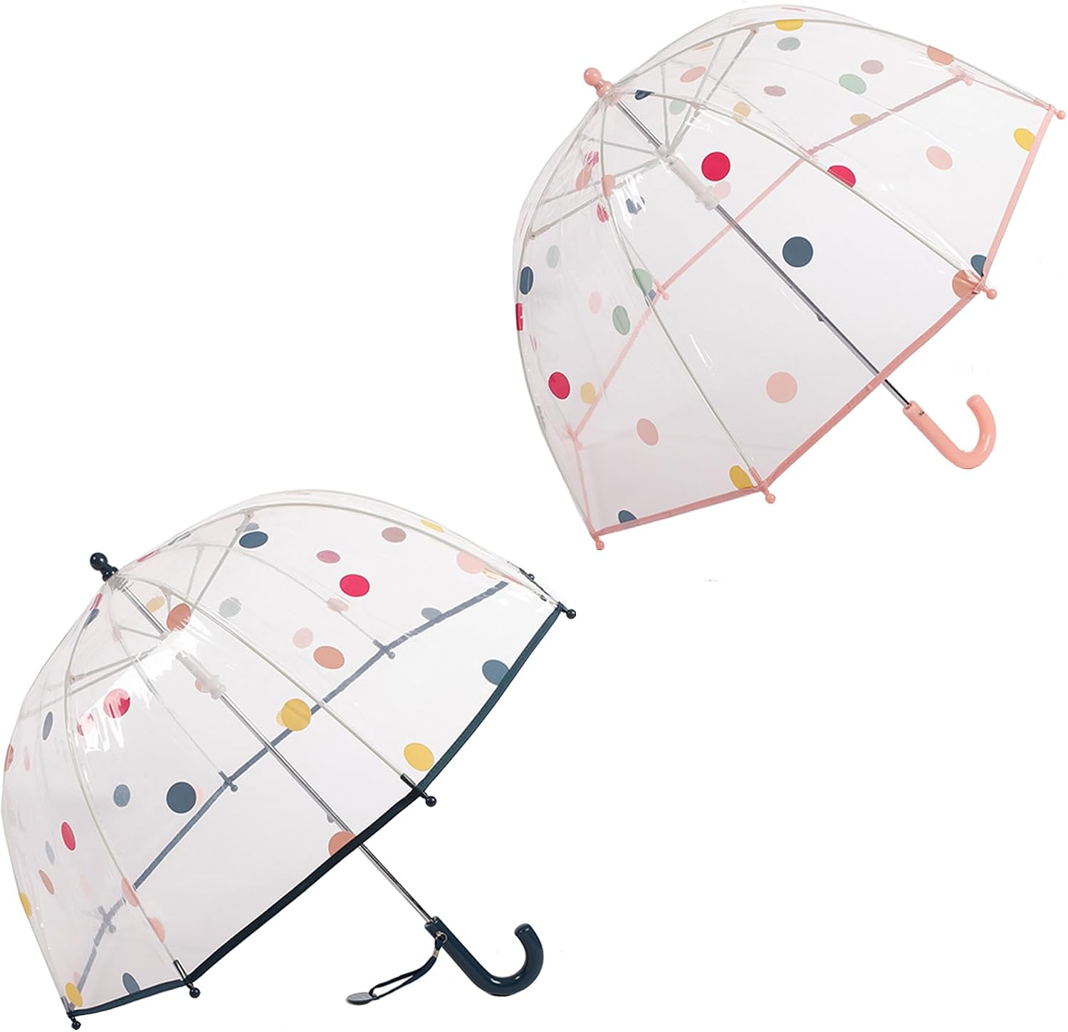 ThreeH 2 Pcs Kids Umbrella Lightweight Fiberglass Frame Windproof Arch Canopy Safety Rounded Beads for Boys Girls Aged 3-10
