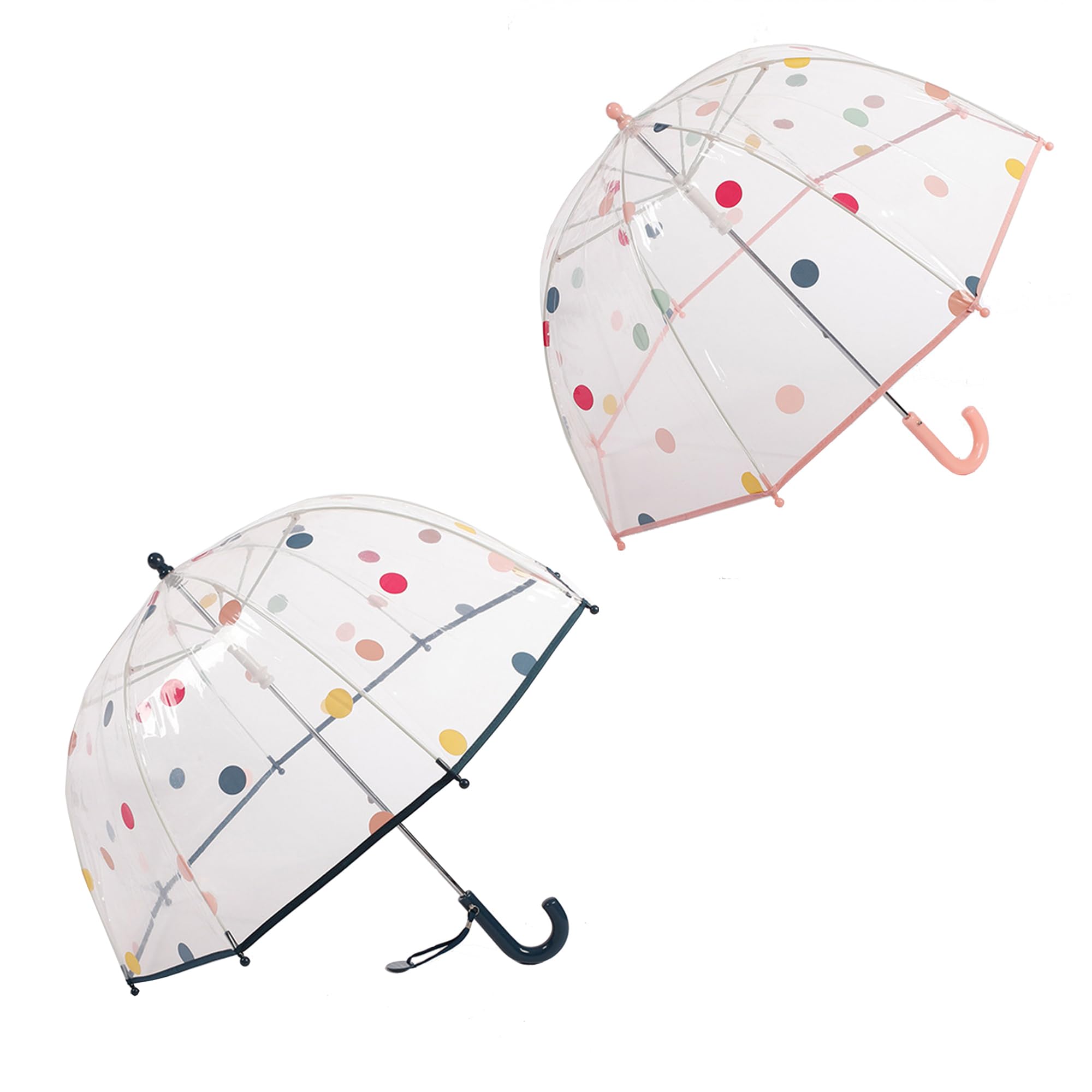 ThreeH 2 Paquets Parapluie pour enfants Léger Cadre en fibre de verre Coupe-vent Arceau de sécurité Perles arrondies pour Garçons Filles âgés de 3 à 10 ans