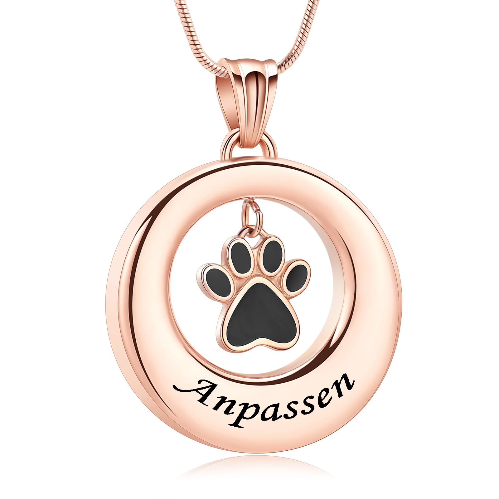 Urna Collana A Goccia Con Stampa Zampa - Ciondolo Per Ceneri Di Cane O Gatto, Gioiello Commemorativo Per Donne E Uomini - 8
