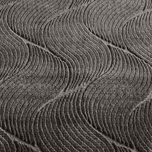 Taracarpet Badematte Homestyle rutschfest waschbar Badezimmerteppich Bad-Vorleger, WC Deko, Duschvorleger für Dusche und Badewannen sehr weich und als Set kombinierbar Anthrazit Dühne 080 cm rund – Bild 3