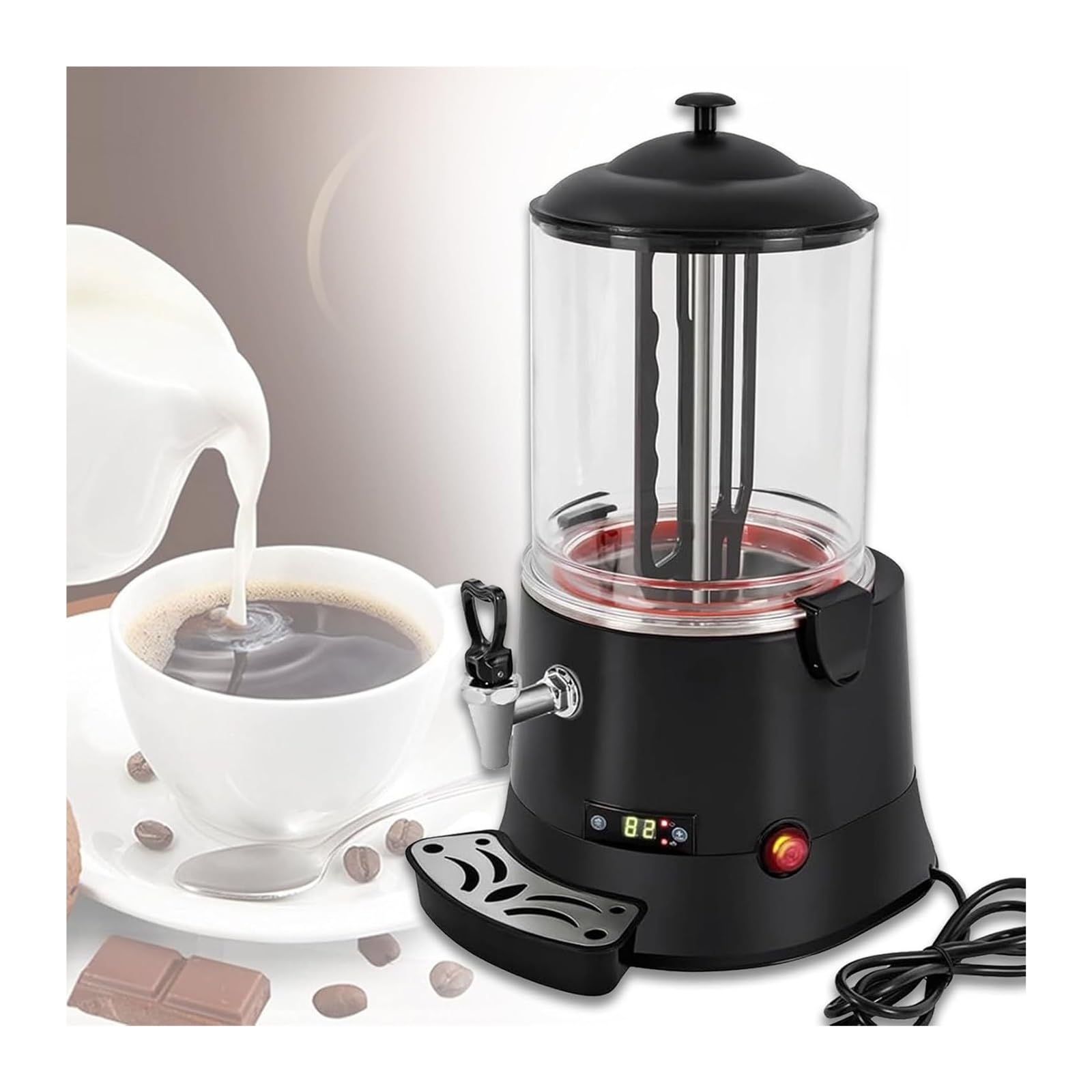 asdchZen Chocolate Fountain Machine,Hot Chocolate Maker, Hot Chocolate Maker Machine Electric Melted Dispenser Beverage Warmer For Heating Coffee Milktea Juice,220v 10l