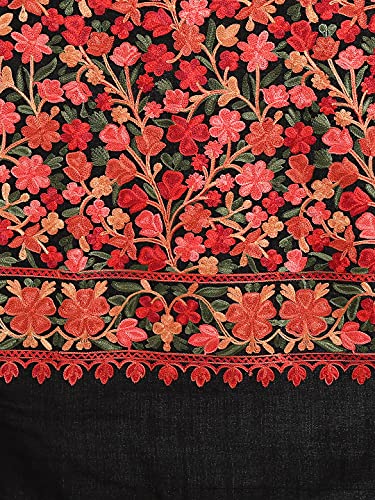 Zamour Kashmiri Embroidery Indian Shawl Stole Scarf Wrap for Wedding Parties Bridesmaid Prom (28 inch x 80 inch)4