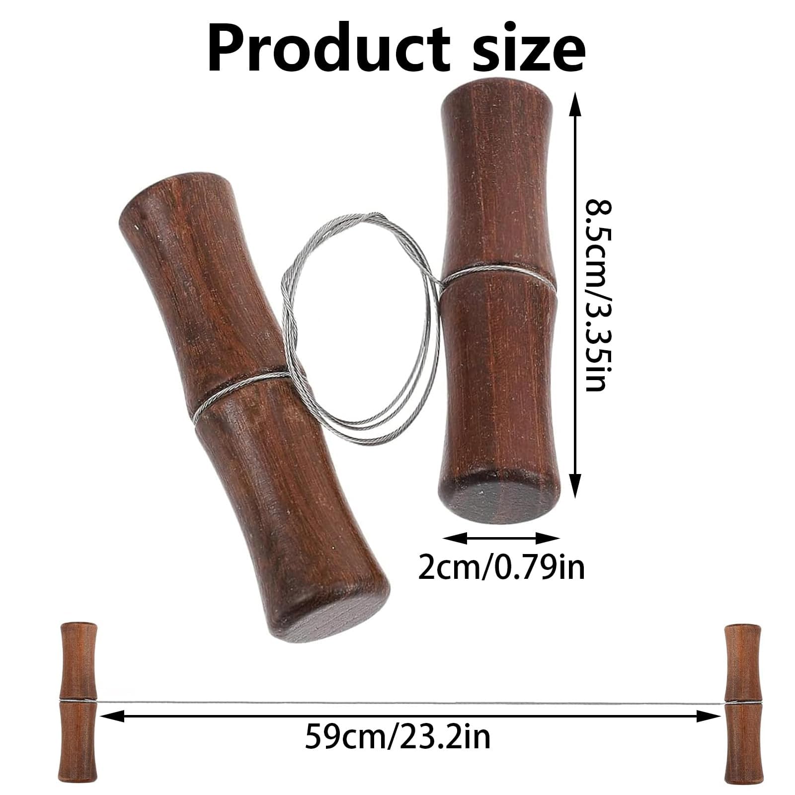 1Pcs Clay & Cheese Cutting Wire - Stainless Steel Twisted Wire with Dual Wooden Handles for Pottery Dough, Ceramics & Art Sculpting - Image 2