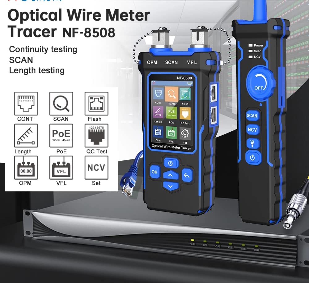NOYAFA Netzwerktester NF-8508: Netzwerkkabeltester mit CAT5/CAT6, PoE, VFL und OPM-Funktion