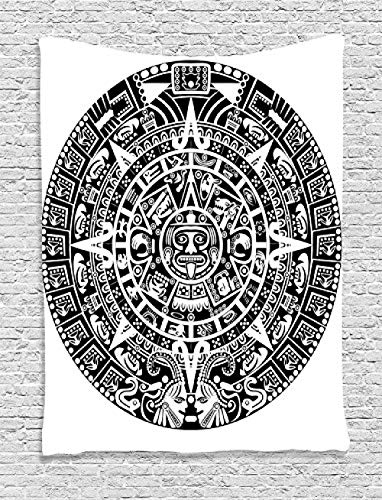 FDONTR Collezione di Decorazioni mesoamericane Calendario Maya Apocalisse Astronomia Credenza Tradizionale Etnia Cultura Opera Camera da Letto Soggiorno Dormitorio Appeso Arazzo