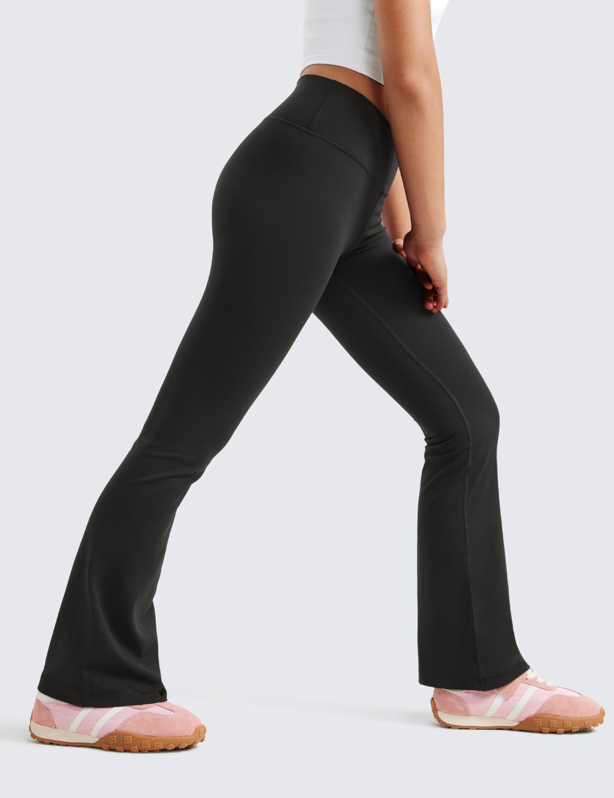 CRZ YOGA Butterluxe Mädchen Cross Waist Sport Leggings Bootcut Schlaghose Blickdicht Soft Workout Leggings Kinder Pants
