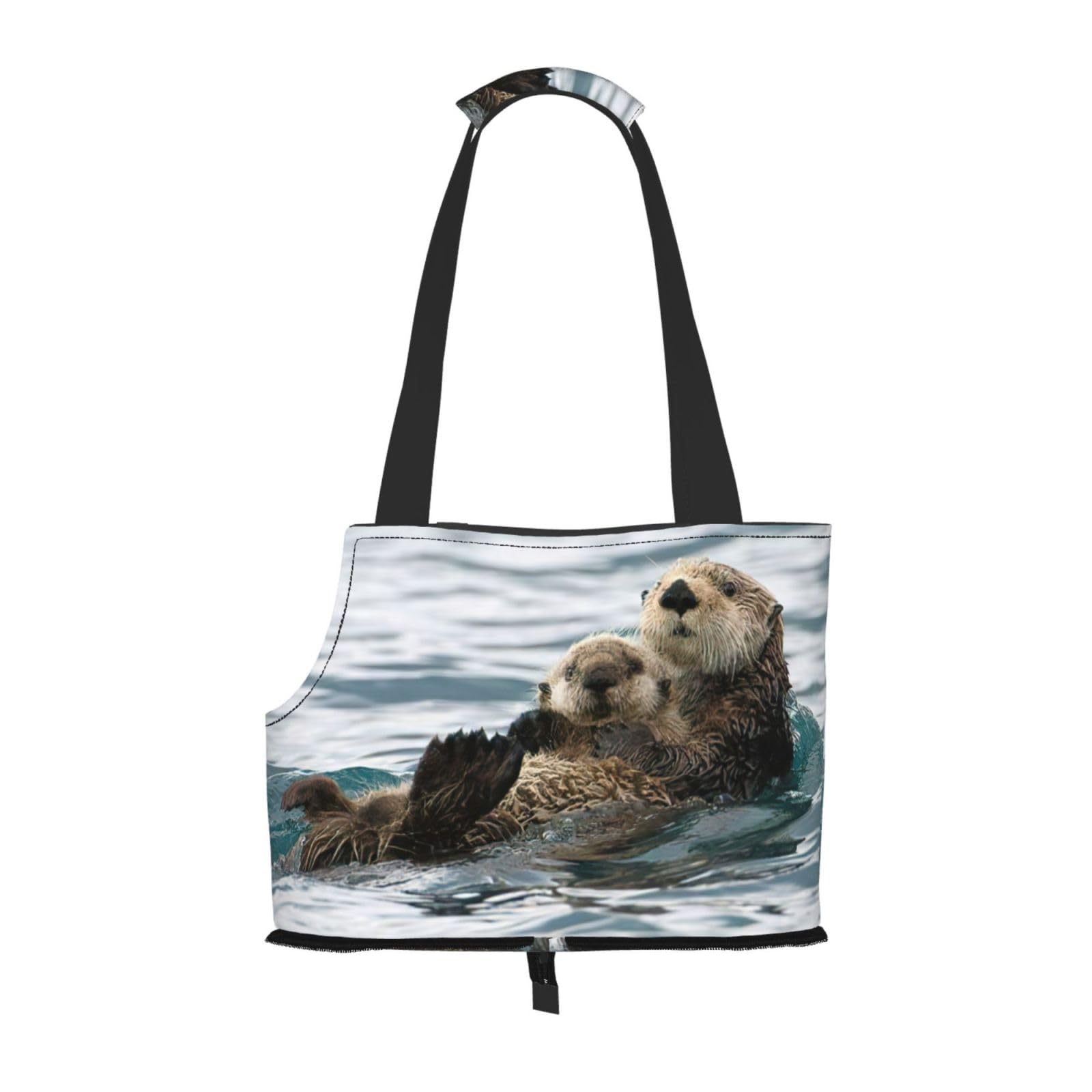 Sac de transport pour petits chiens et chats à motif loutre