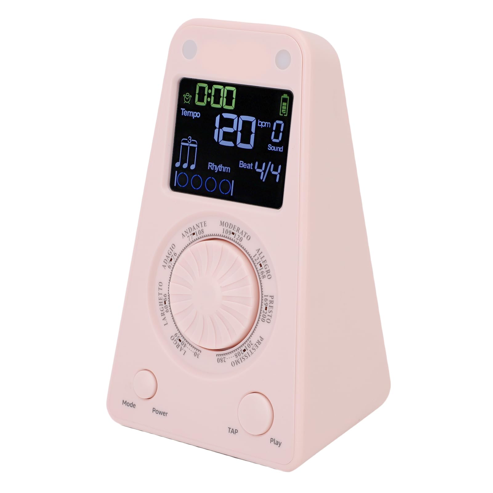 Jiawu Metronomo Digitale Portatile 10 Toni Altoparlante BT di qualità Audio Eccellente per gli Amanti della Musica (PINK)