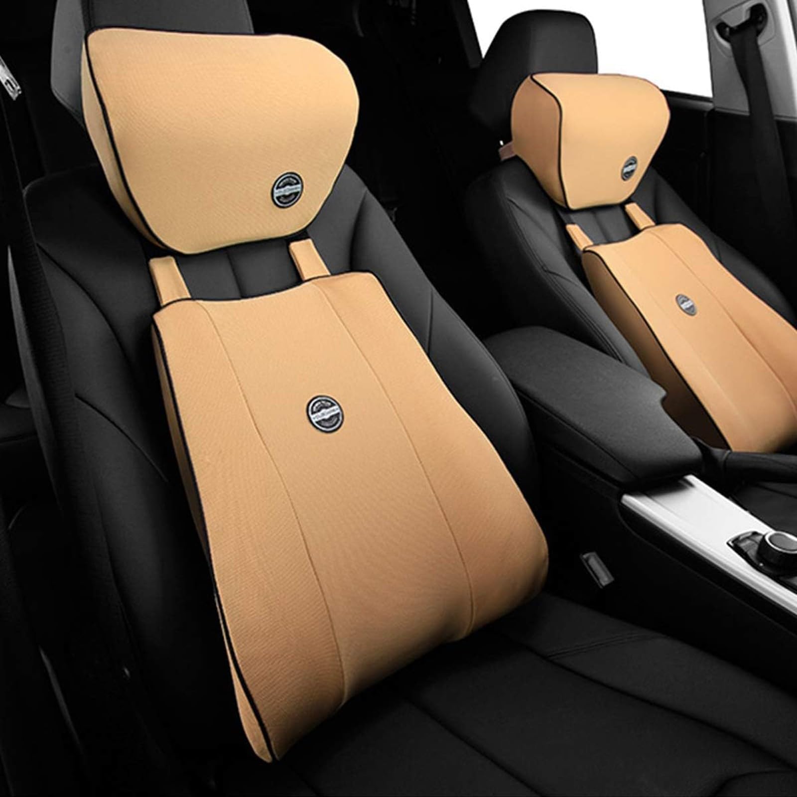 CojíN Lumbar Memoria Terapia Postura, Almohada ErgonóMica Apoyo Espalda para El Hogar, Oficina, El AutomóVil, Los Viajes, Alivia Y Previene El Dolor Espalda Superior E Inferior(Beige,Suit)