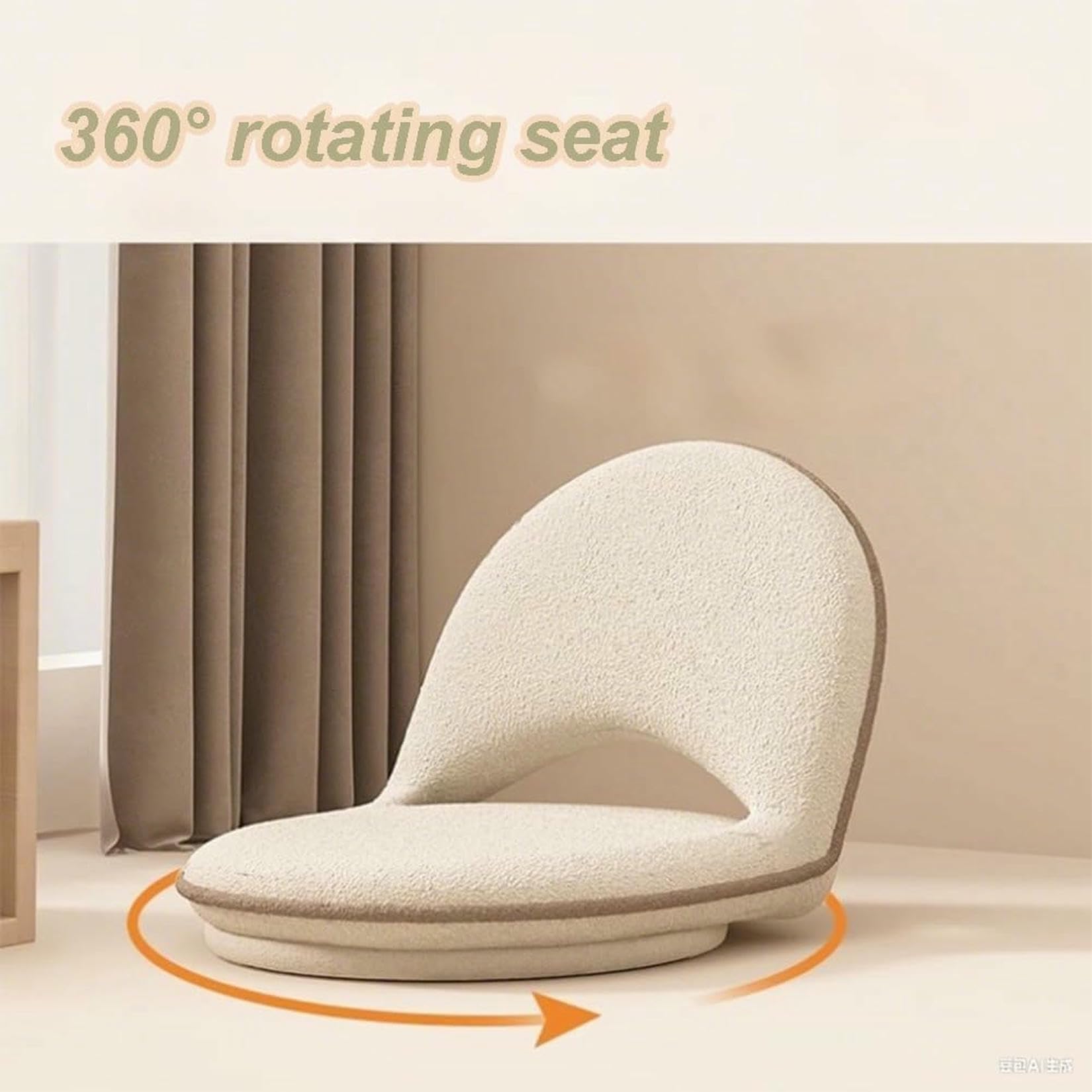 Silla De Suelo Plegable Giratoria Tatami con Soporte De Espalda, Silla De Meditación Cómoda, Silla De Suelo, Sofá Perezoso para Dormitorio, Cojines De Suelo Giratorio