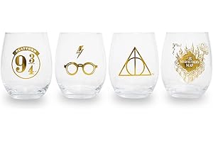 Toynk Harry Potter Icons Stemless Wine Glasses for Witches and Wizards