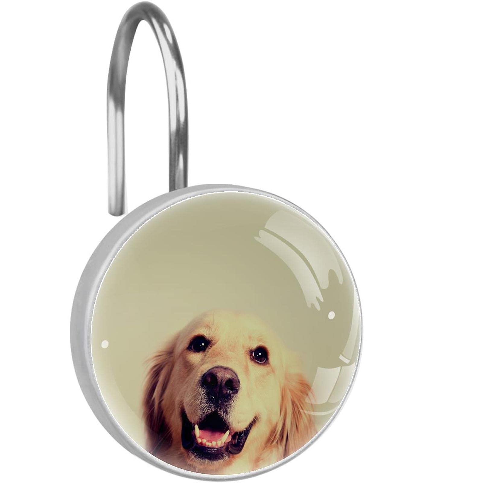 Crochets pour rideau de douche Golden Retriever en acier inoxydable x12