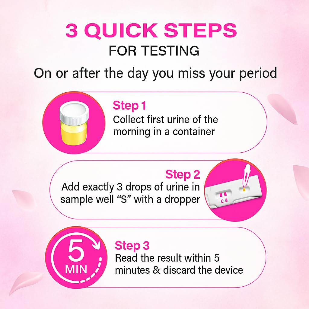 Pregnancy Test Kit (Pack of 3 Strip), Dr. One Step Urine HCG Test Kit Device for Early Detection, Over 99% Accuracy, Easy to Use, Quick Result 2