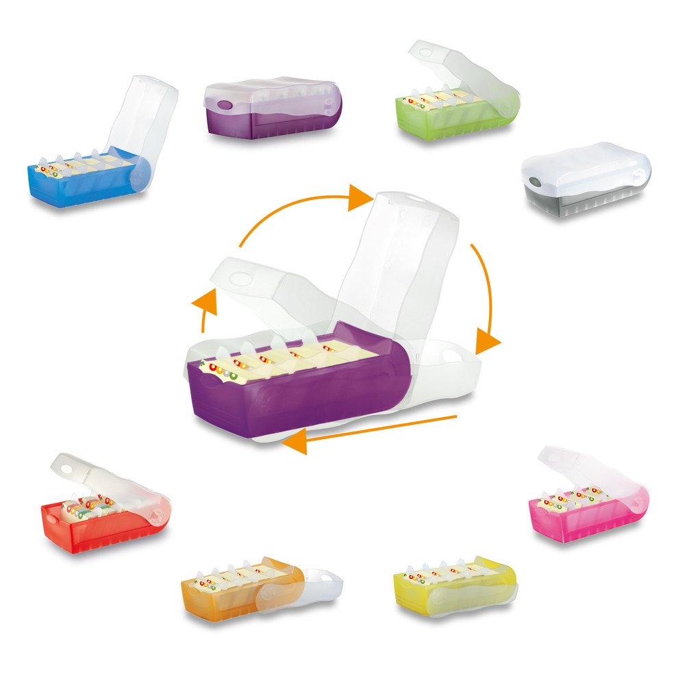 HAN Lernkarteibox CROCO 997-643, DIN A7 quer in Transluzent/Blau/Karteikasten für regelmäßiges Vokabeln lernen dank 5-Fächer-Lernsystem/Idealer Schulbedarf (Alle 8 Farben)