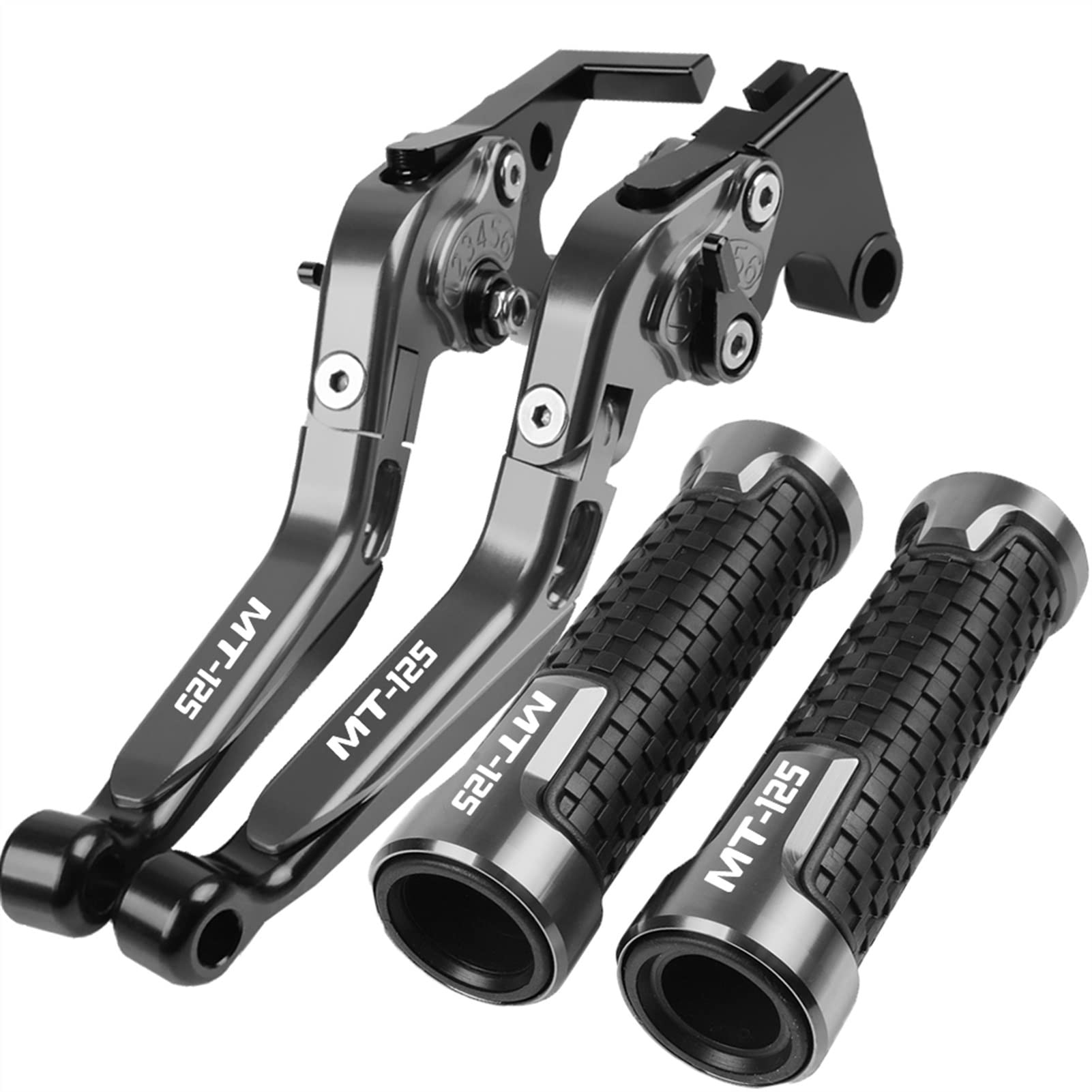 per Yamaha MT125 MT 125 MT-125 2014-2018 Moto Pieghevole Freno Frizione Leve Manubrio Regolabile Manopole Accessori CNC con Logo Stretch (Colore : 1)