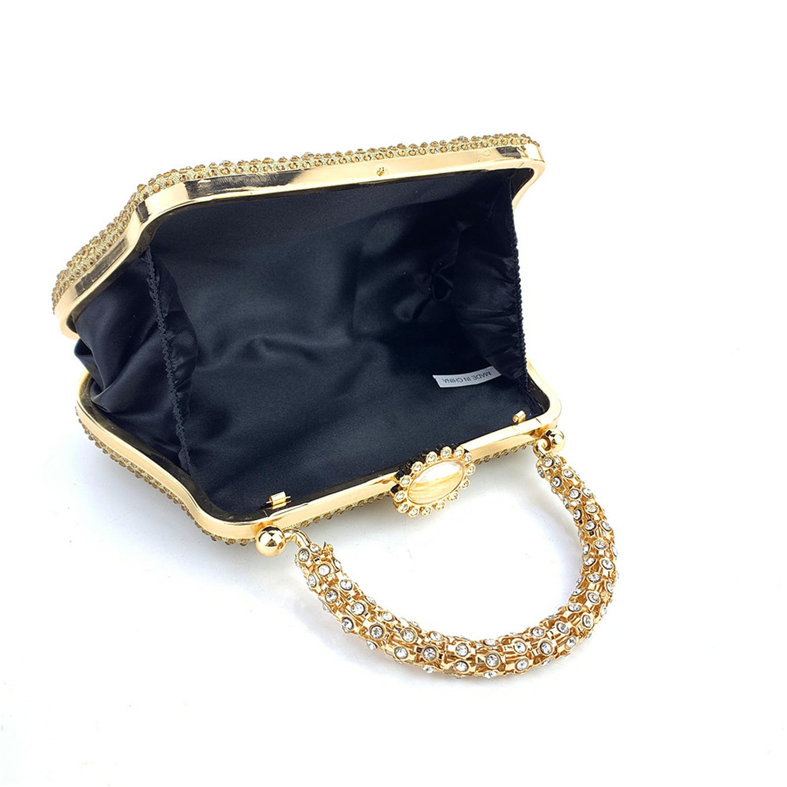 Borsa da sera da donna con fiocco da sposa in metallo per matrimonio con pochett