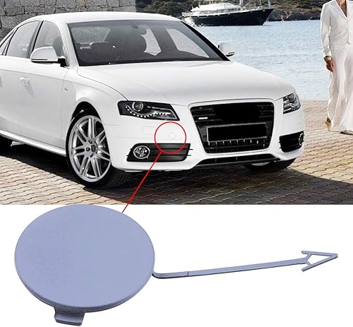 Miniatura 3 de Terisass 8E0807241C - Cubierta de gancho de remolque para parachoques delantero de coche, color gris, plástico ABS, gancho de remolque, repuesto