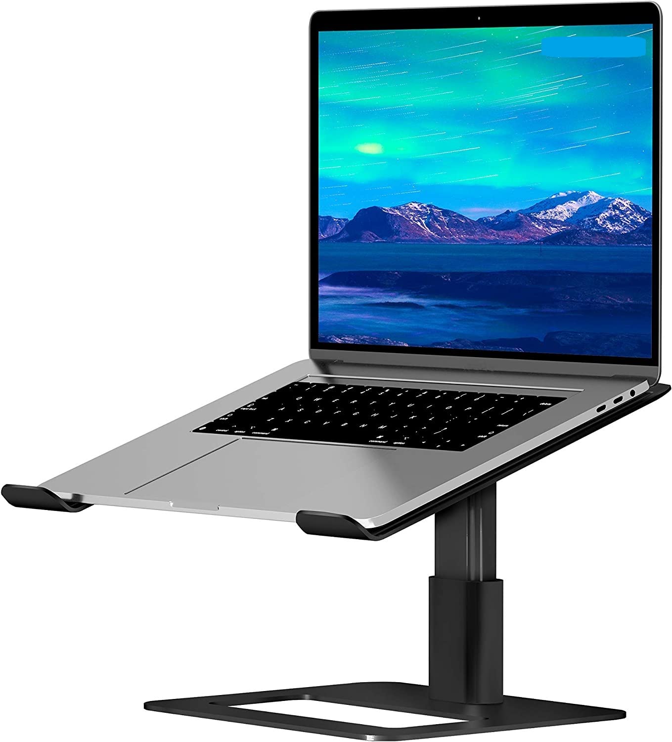 Adjustable Laptop Stand for Desk, Computer Stand, Ergonomic Laptop Riser Holder Compatible with 10 to 17.3 Inches Notebook PC Computer (Black)