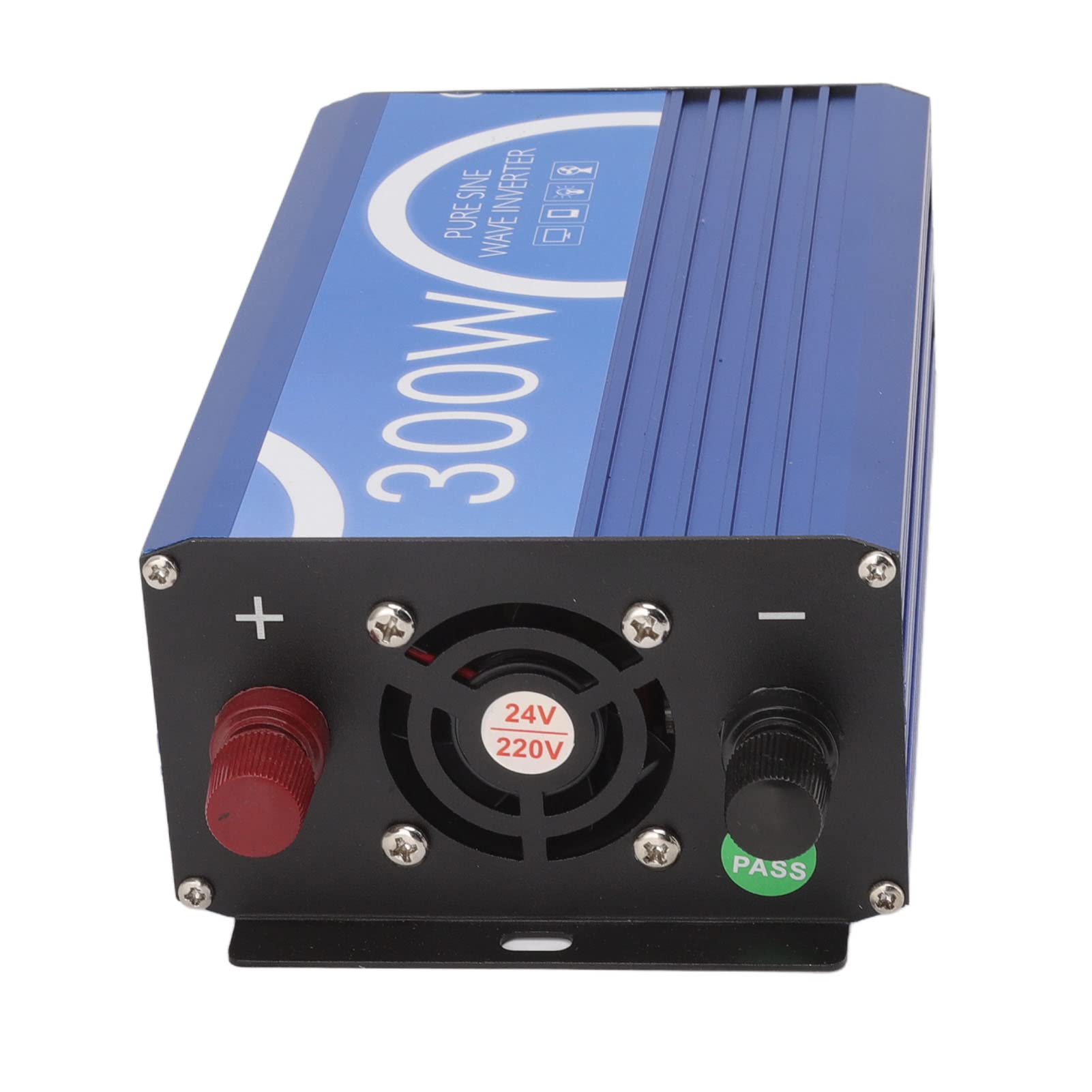 Inverter di Potenza a Onda Sinusoidale Pura da 300 W Controllo Intelligente Durevole per Elettrodomestici Veicoli Alluminio 8,9x4,6x2,8 Pollici