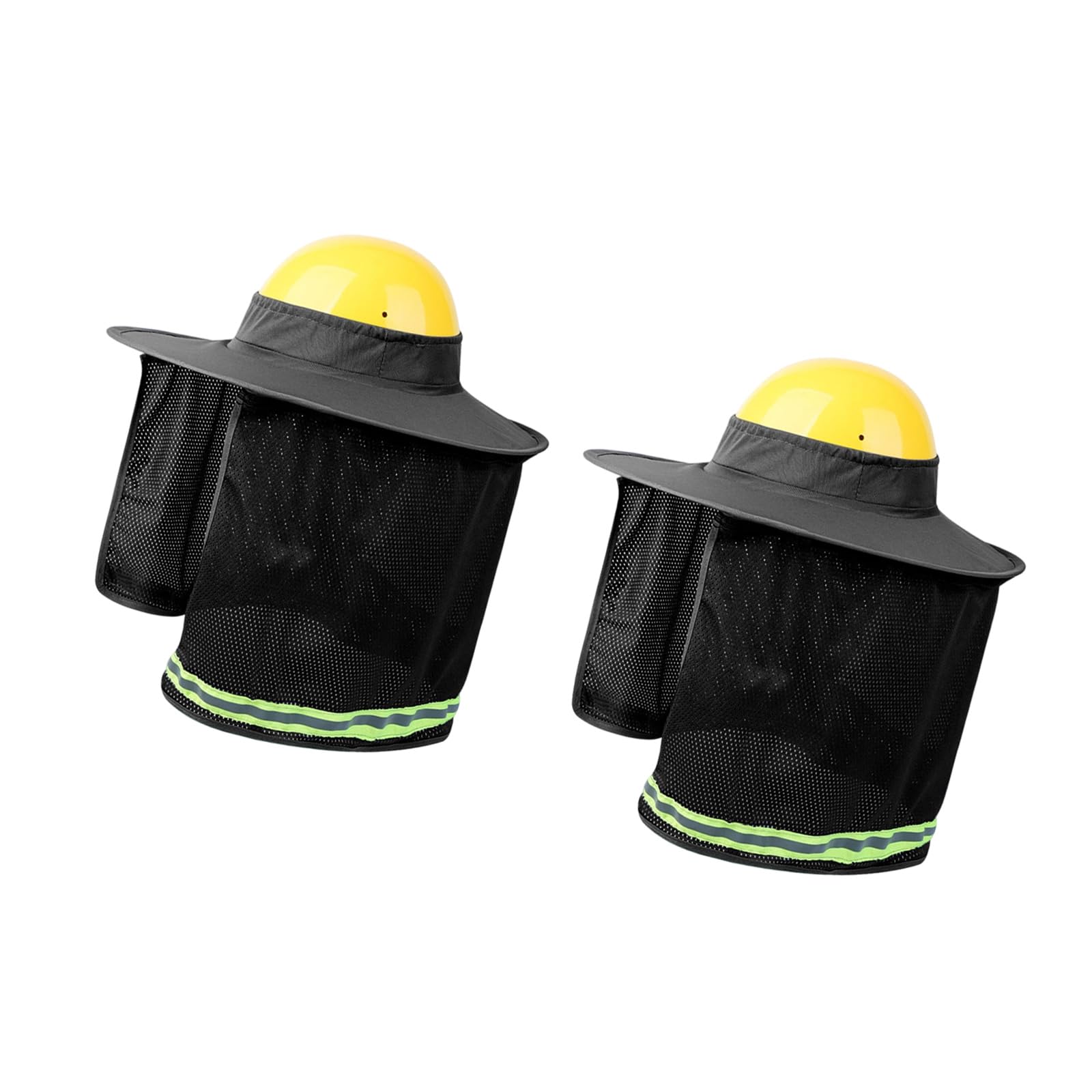 2Pcs Construction Helmet Sun Cover Shade with Ventilation Holes and Reflective Strips for Enhances Foldable Sun Protect
