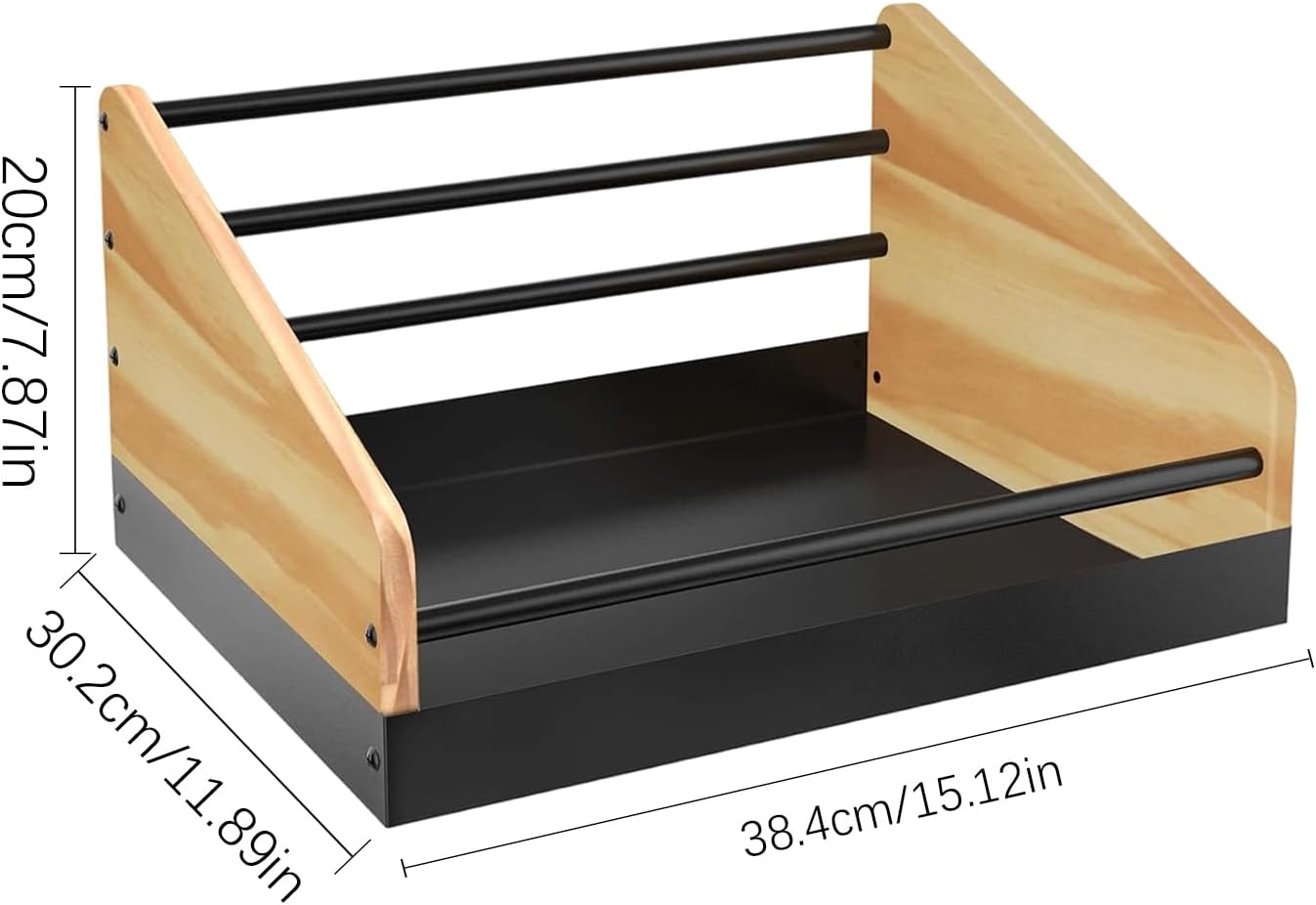 Metal Record Holder, Wooden Album Storage Rack, LP Organizer with Space Saving Design, Tabletop Record Stand, Music Storage with Modern Style, Home Accessory for Bedroom Living Room