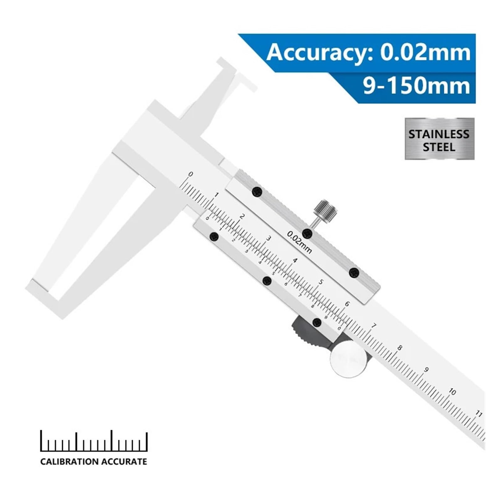 Calibrador Vernier De Ranura Interior Precisión 9-150mm/0,02, Herramientas Medición Calibre Interno 2 Garras Acero Inoxidable NíTido Y FáCil De Leer