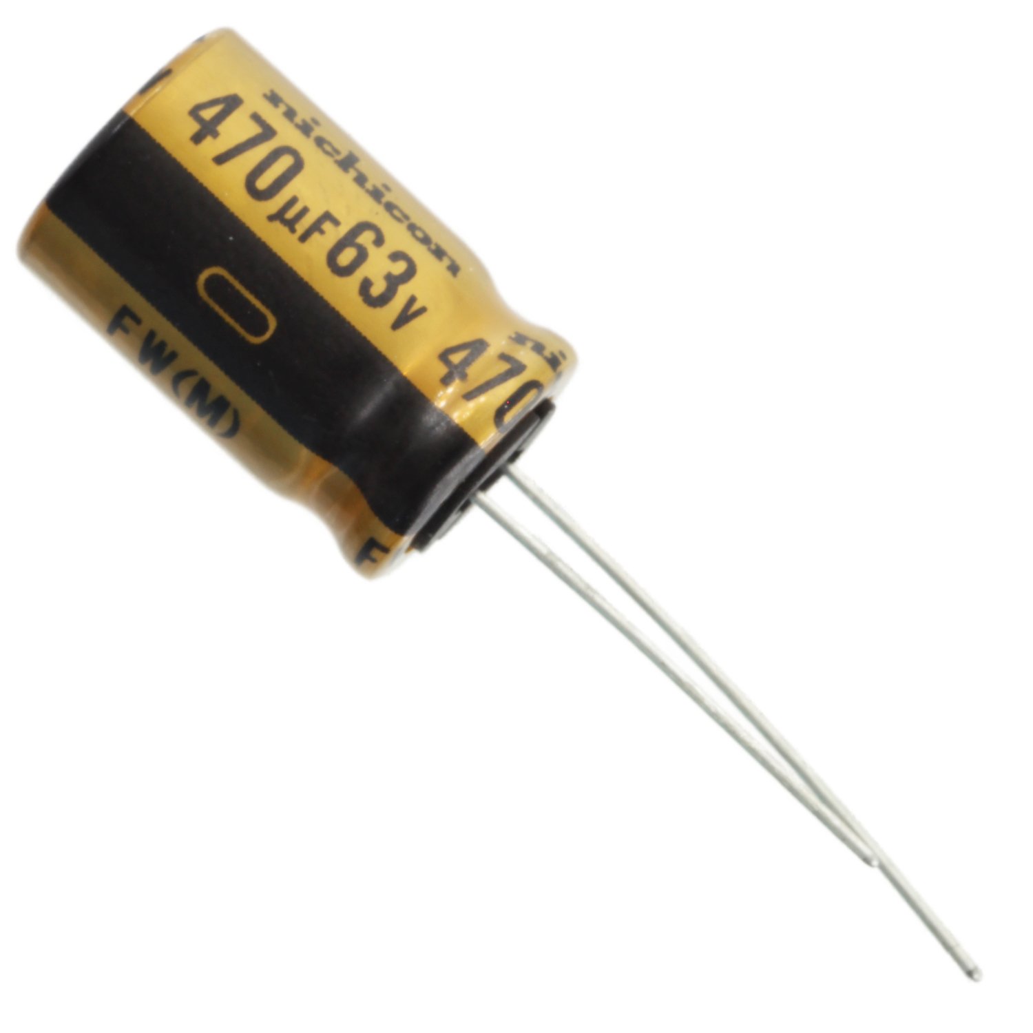 NICHICON UFW1J471MHD 12.5X20 MM, 470UF, 63 VDC, Capacitor, ELECTROLYTIC, Radial
