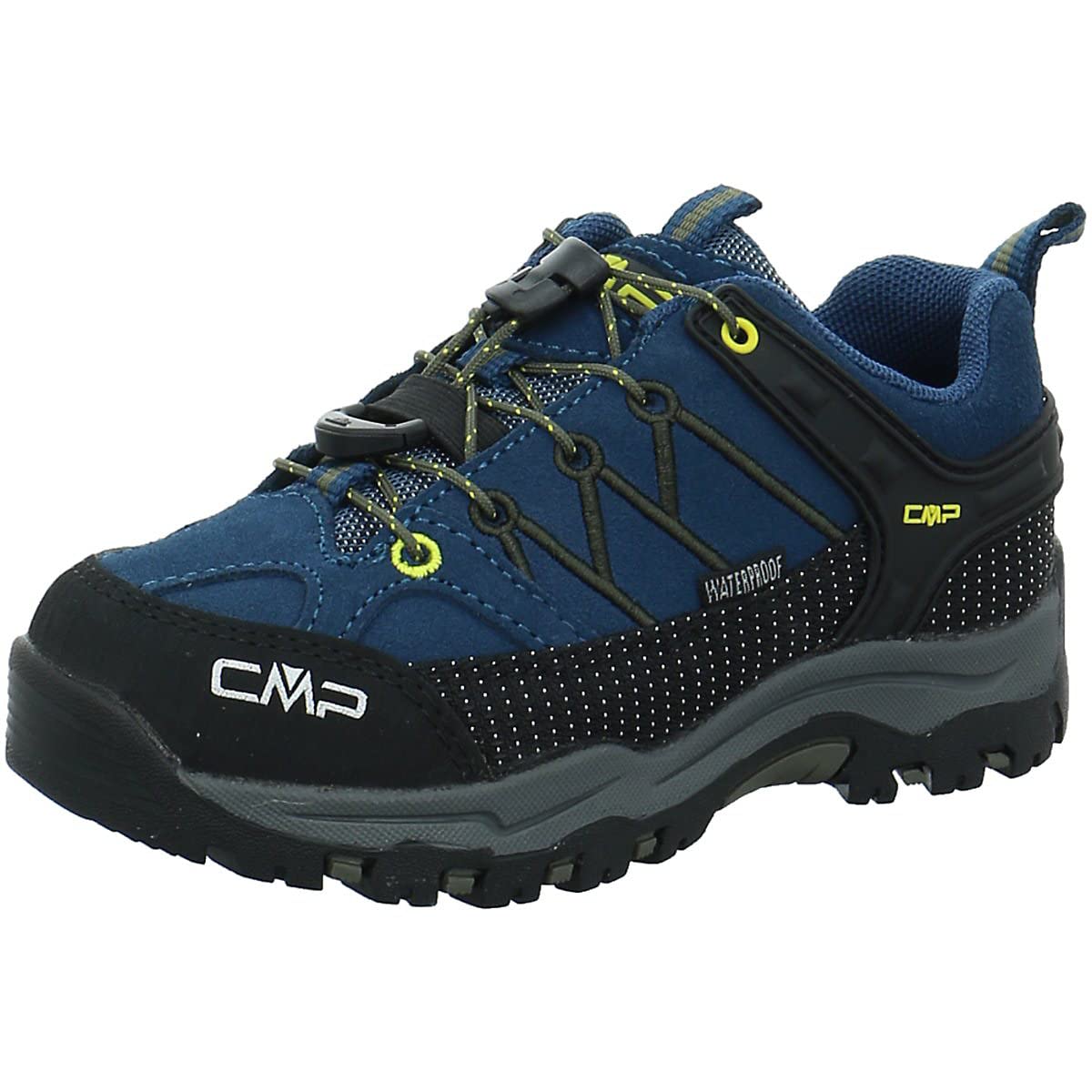 CMP Kids Rigel Low Trekking Shoes WP, Blue Ink-Yellow, 11.5 UK