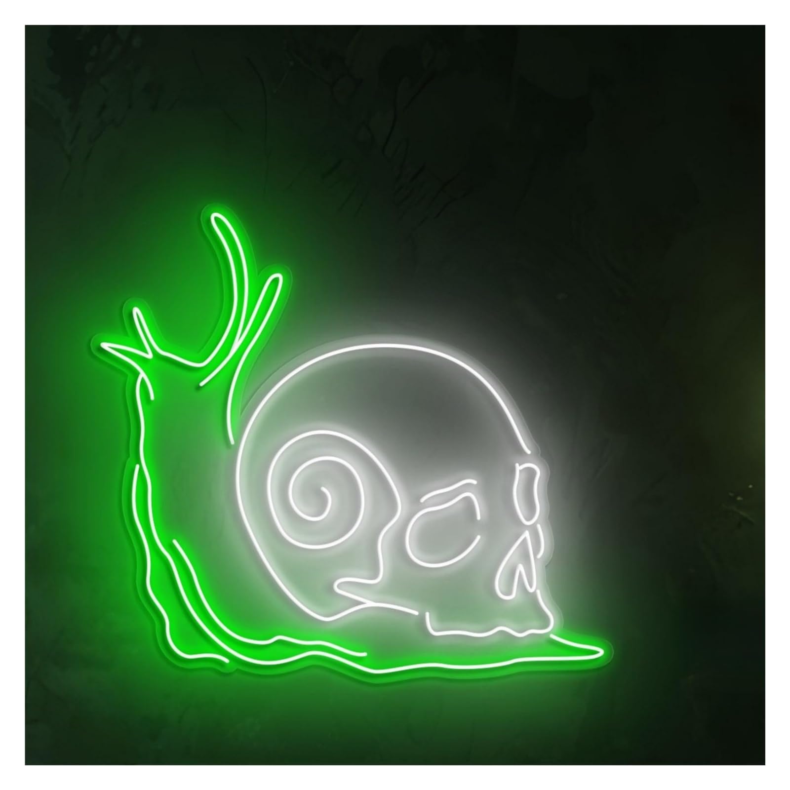 RONGCH Hanging Art Signs Snail Skull Neon Sign, Suitable for Horror House Decor with Brightness Adjustable 50cm