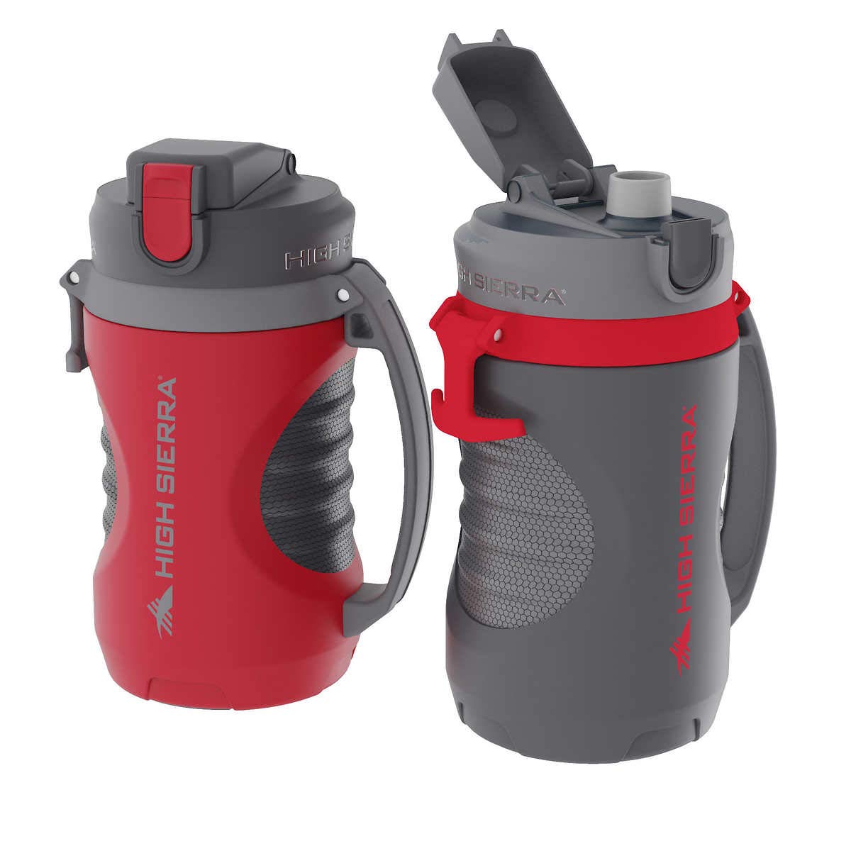High Sierra 64oz Max-Hydrate Sport Jugs, 2-pack, Red/Gray