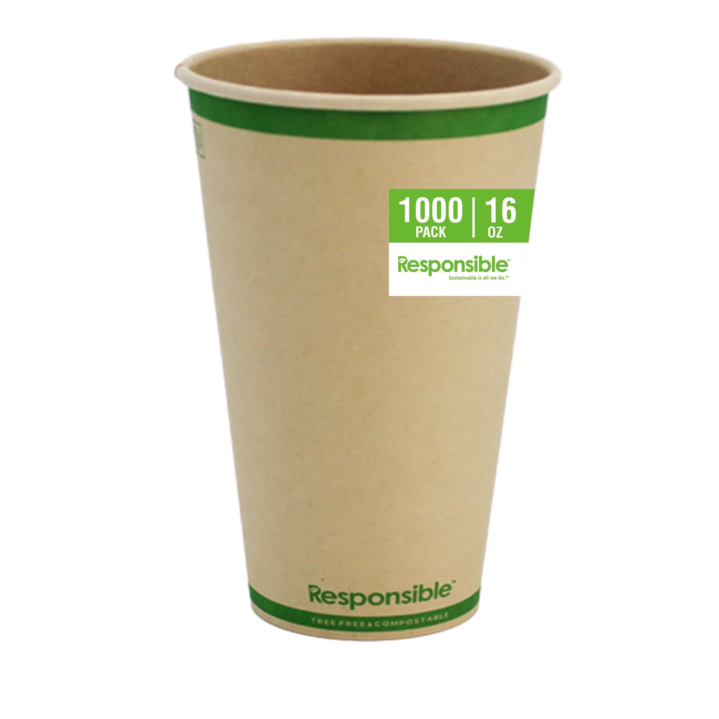 Responsible Products 16 oz (1000 Count) / Natural Brown / Casual Cups