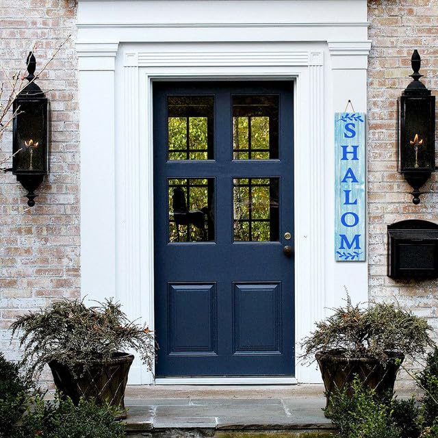 Ymaotrade Letrero de madera con texto en inglés «Happy Rosh Hashanah» para decoración de puerta, de 11 pulgadas, para puerta delantera, interior y exterior, pared de granja, cocina, puerta delantera