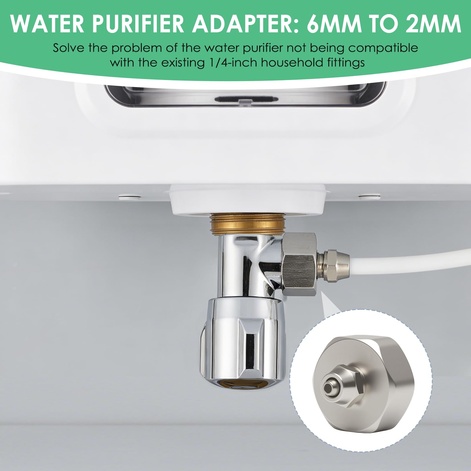 Adaptador de Conexión de Latón 3/4 Hembra a 1/4 Pulgadas, Conector Universal para Filtro de Agua, Compatible con Refrigeradores, Sistemas de Ósmosis Inversa y Acuarios, Instalación Segura Sin Fugas — view 5
