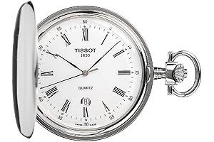 Elegant Unisex-Adult Savonnettes Quartz Stainless Steel Specialities Silver Pocket Watches for Men